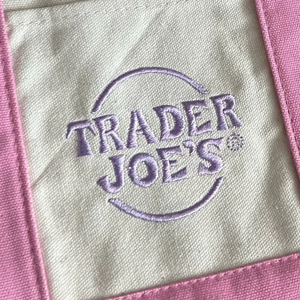 Trader Joe’s Pastel Mini Canvas Tote Bag Set, all 4, NEW